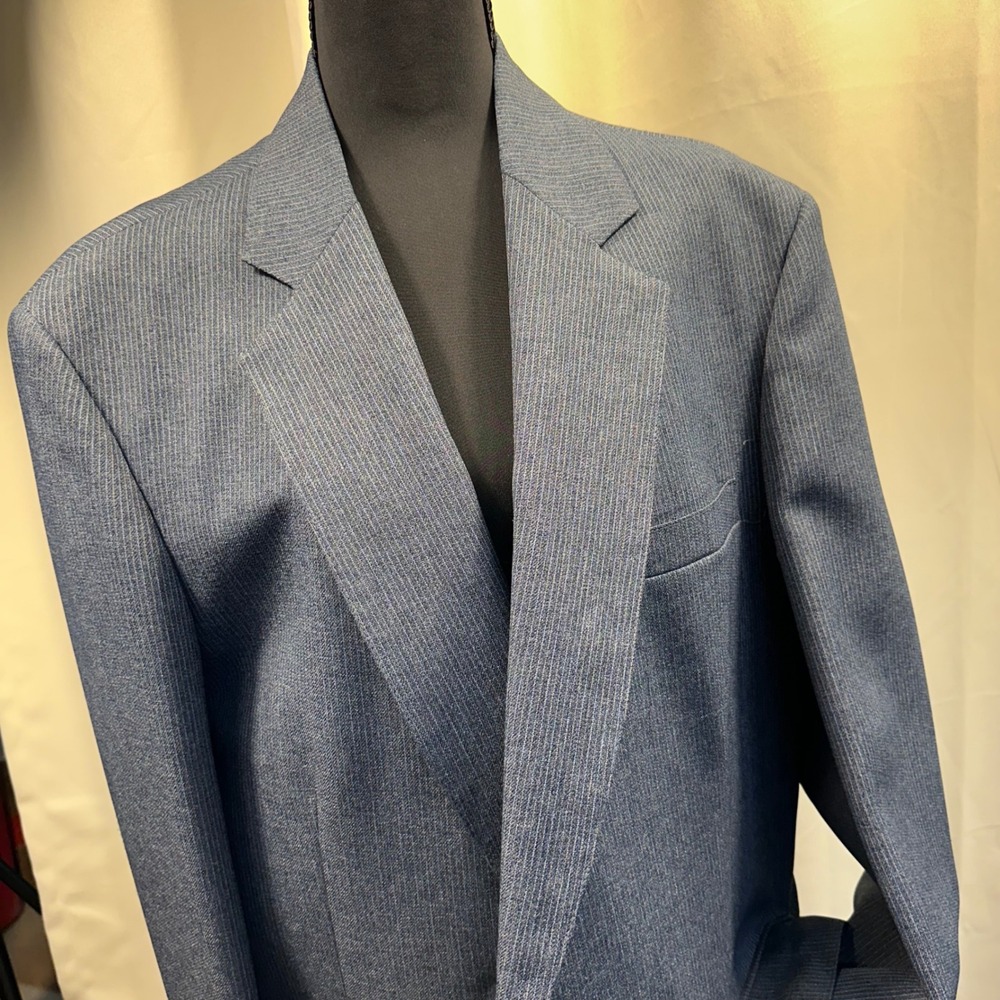 Kuppenheimer Blazer Men 48 Long Blue Pinstripe Single Breasted Excellent